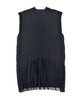【 tri.R 】Squid collar V-neck Sleeveless Long Top / NAT13N-95/charcoal-soft type