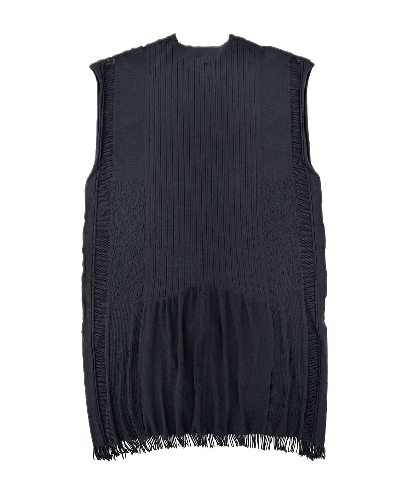 【 tri.R 】Squid collar V-neck Sleeveless Long Top / NAT13N-95/charcoal-soft type