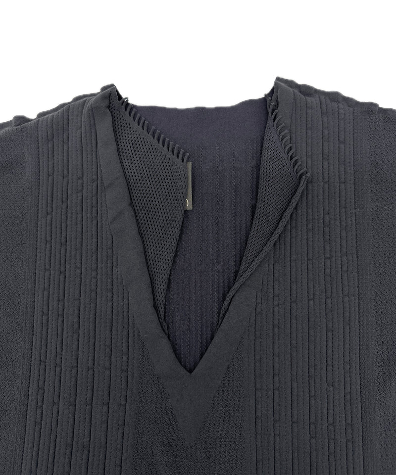 【 tri.R 】Squid collar V-neck Sleeveless Long Top / NAT13N-95/charcoal-soft type