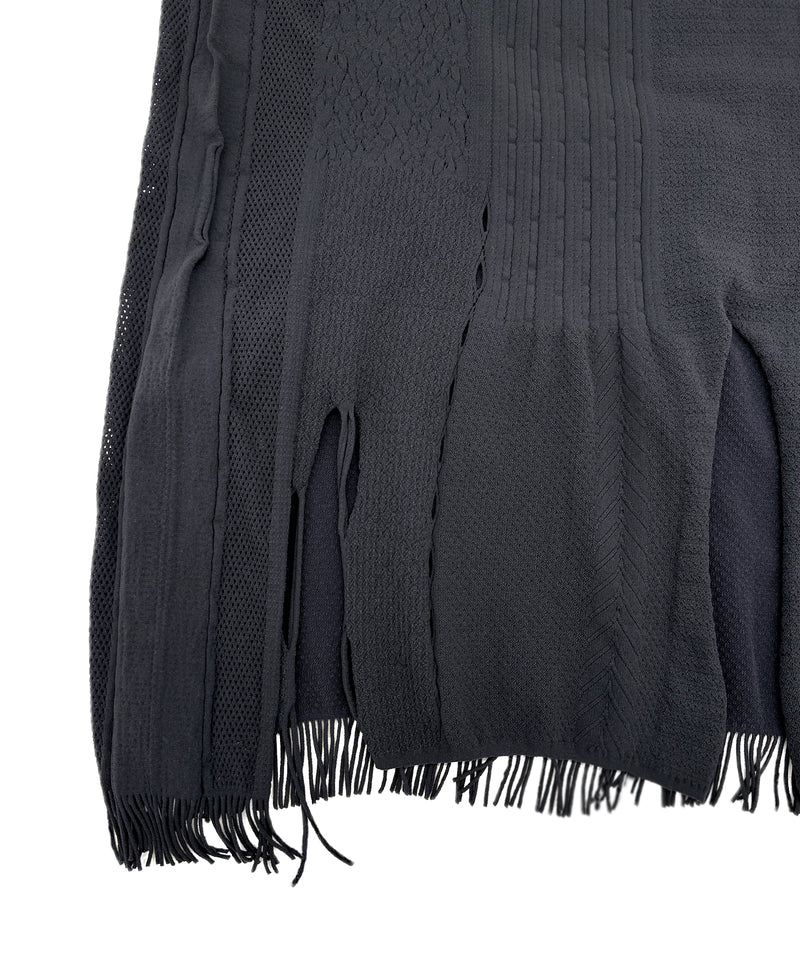 【 tri.R 】Squid collar V-neck Sleeveless Long Top / NAT13N-95/charcoal-soft type