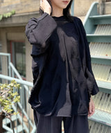 [tri.R] Pantalon fuselé large à rayures / NL087N-95/ anthracite