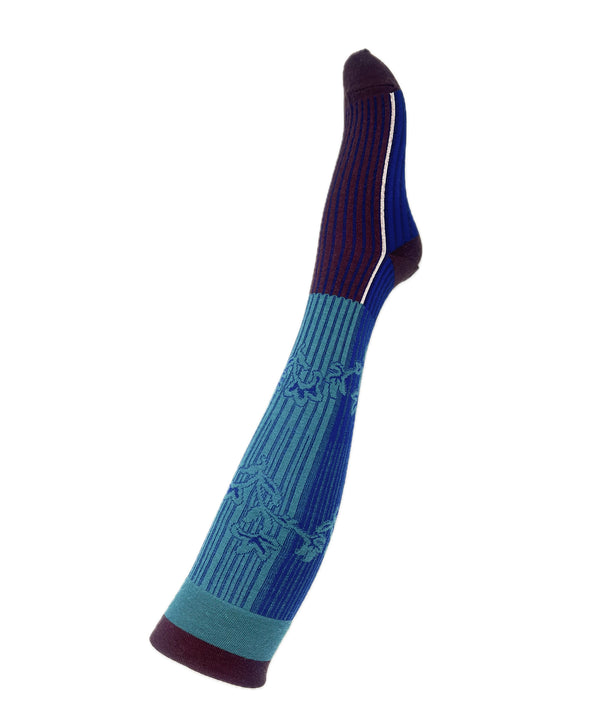 【nonnette HighSocks】Leaf mix rib  Wool High Socks / NH039Y-72