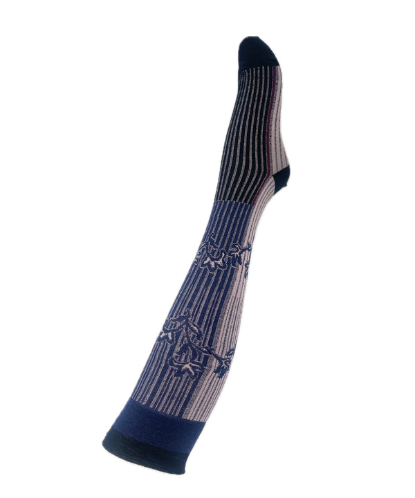 【nonnette HighSocks】Leaf mix rib  Wool High Socks / NH039Y-87
