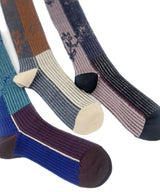 【nonnette HighSocks】Leaf mix rib  Wool High Socks / NH039Y-65