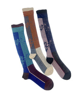 【nonnette HighSocks】Leaf mix rib  Wool High Socks / NH039Y-72
