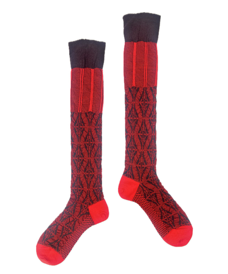 【nonnette HighSocks】Geometric mix  Wool High Socks / NH040Y-30