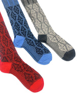 【nonnette HighSocks】Geometric mix  Wool High Socks / NH040Y-95