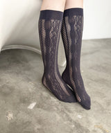 [tri.R]Chaussettes à volants / NS385N-95/charbon