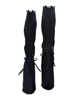 [tri.R]Back ruffle socks / NS385N-95/charcoal