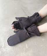 【 New】Ribbon Layered Mitten Gloves / NR071N-95/charcoal