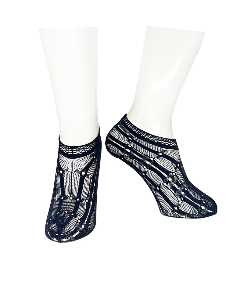 [Tri.r] chaussettes courtes en dentelle à rayures / NS340N-95