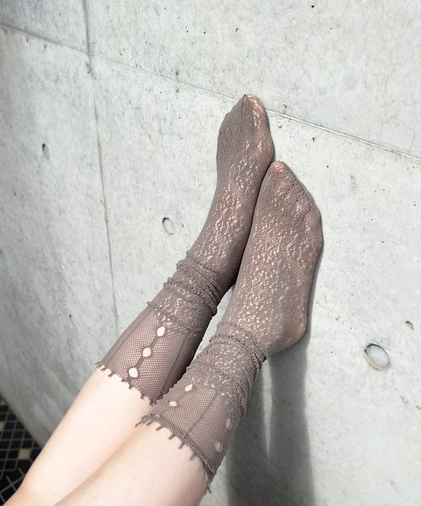 【 tri.R 】Lace net socks / NS355N-97