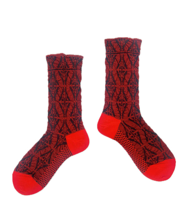 【nonnette Socks】Geometric mix  Wool Socks / NS393Y-30