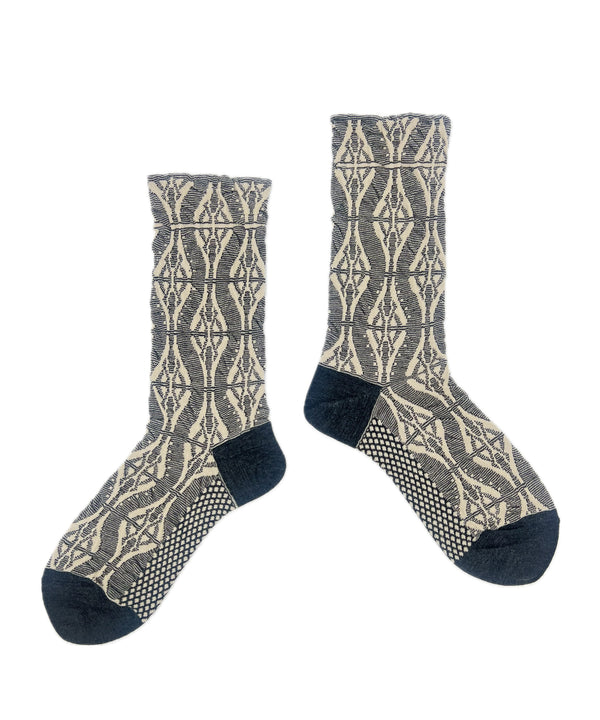 【nonnette Socks】Geometric mix  Wool Socks / NS393Y-95