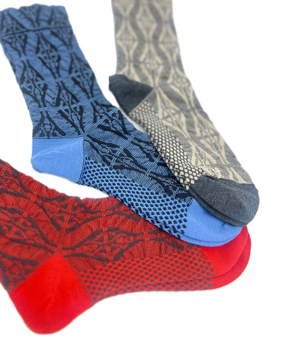 【nonnette Socks】Geometric mix  Wool Socks / NS393Y-95