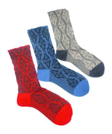 【nonnette Socks】Geometric mix  Wool Socks / NS393Y-75