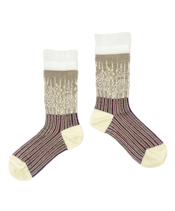 【nonnette Socks】Narcissus Wool Socks / NS394T-02