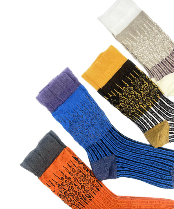 【nonnette Socks】Narcissus Wool Socks / NS394T-95