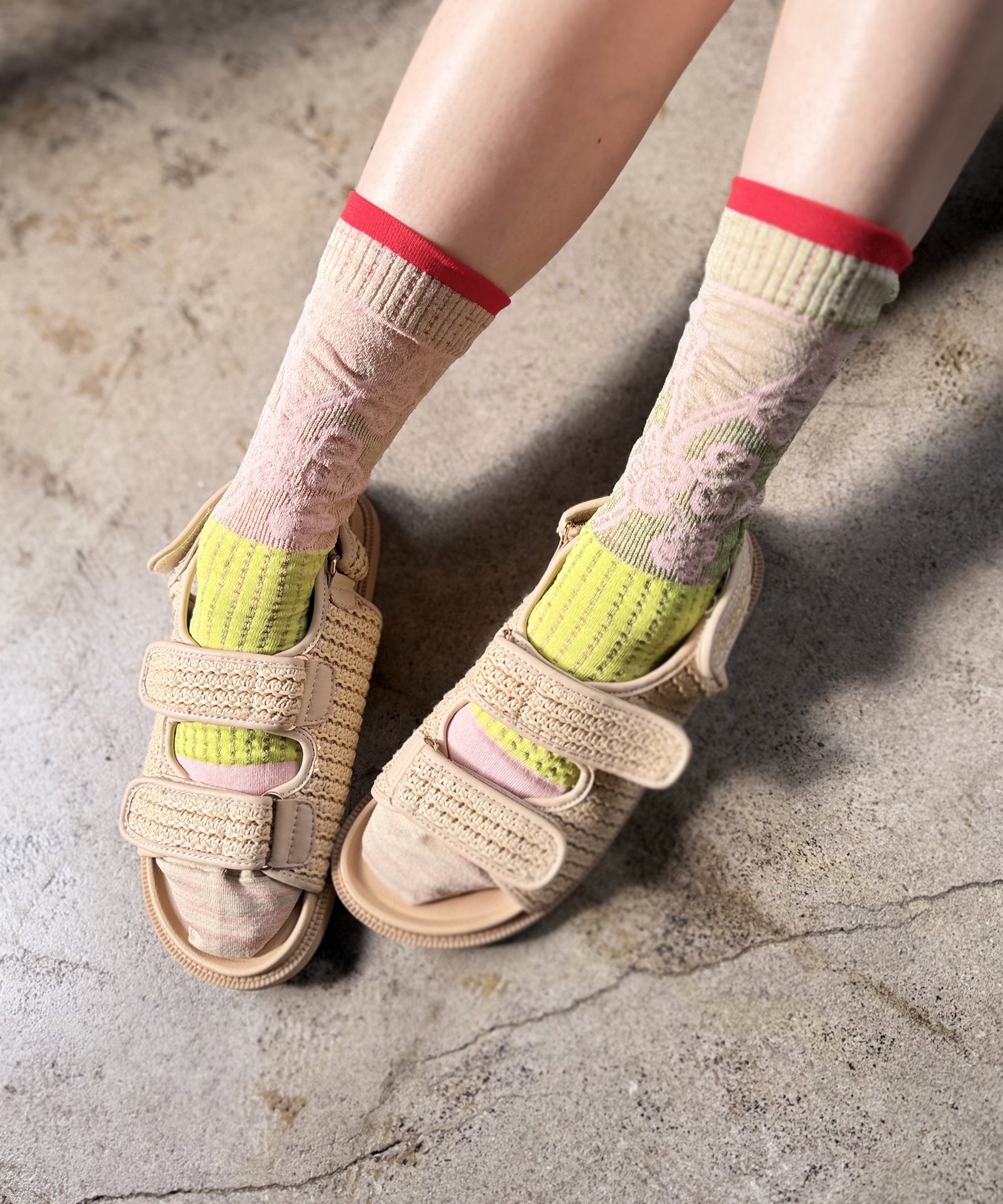 ノンネイティブ　ソックス　４点セット nonnette Socks】Waterside flower Socks / NS400Y-54 – bec de