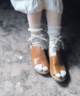 [tri.R]Back ruffle socks / NS385N-95/charcoal