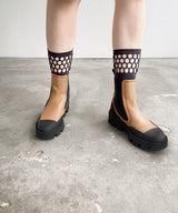 [tri.R]Chaussettes à volants / NS385N-95/charbon
