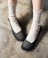 [tri.R]Back ruffle socks / NS385N-95/charcoal