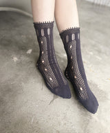 [tri.R]Chaussettes à volants / NS385N-95/charbon