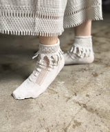 [tri.R]Back ruffle socks / NS385N-95/charcoal