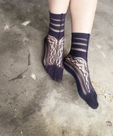 【 New 】Instep lace socks / NS422N-95/charcoal