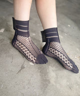 【 New 】Back ruffle Socks / NS436N-95/ charcoal