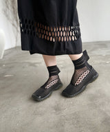 [tri.R]Chaussettes à volants / NS385N-95/charbon